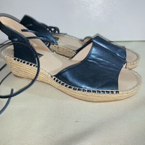 Steven By Steve Madden Wedge Sandal Blue Metallic